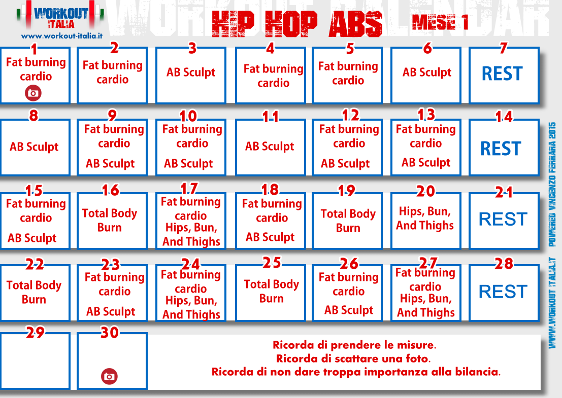 shaun t hip hop abs schedule