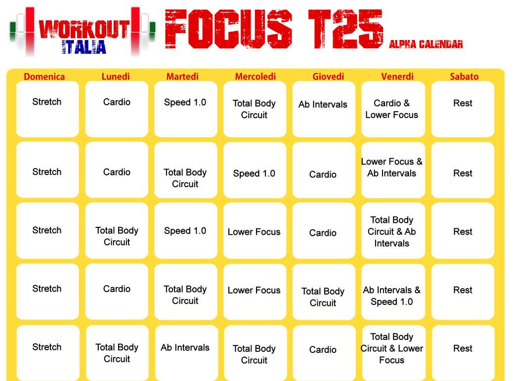 focus t25 workouts