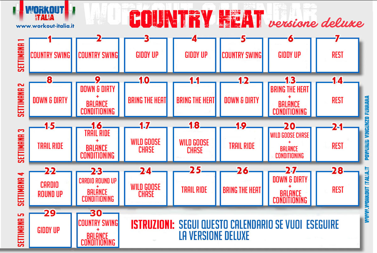 country heat workout schedule