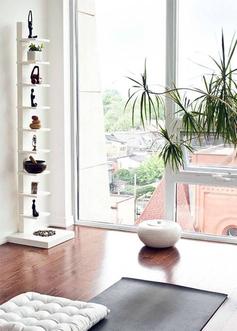 Come ricavare un angolo feng shui adatto a yoga meditazione Arredamento stanza yoga